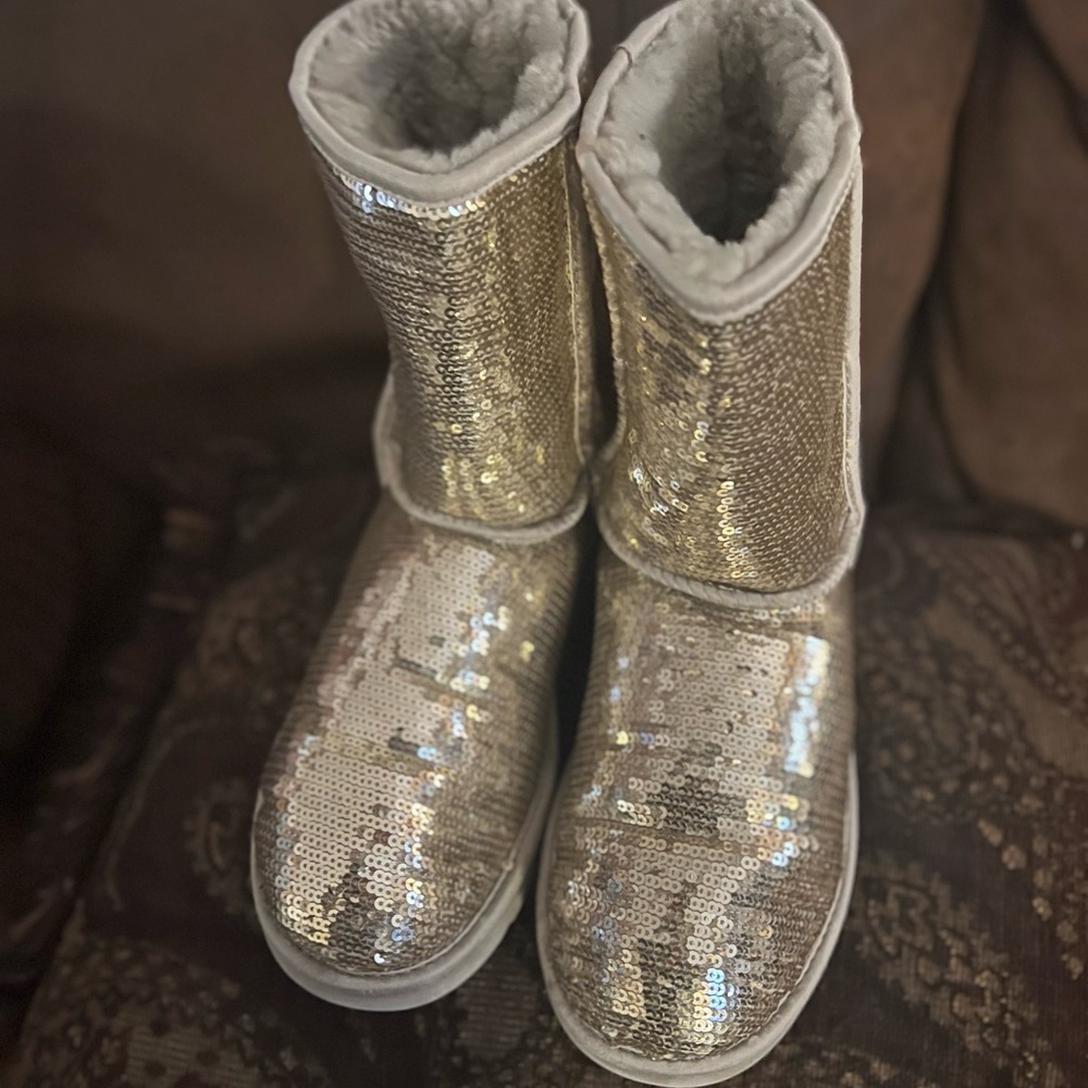 UGG Glittering Silver Boots
